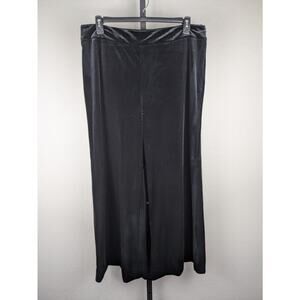 Oscar by Oscar De La Renta size 16 black velvet wide leg pants side zip